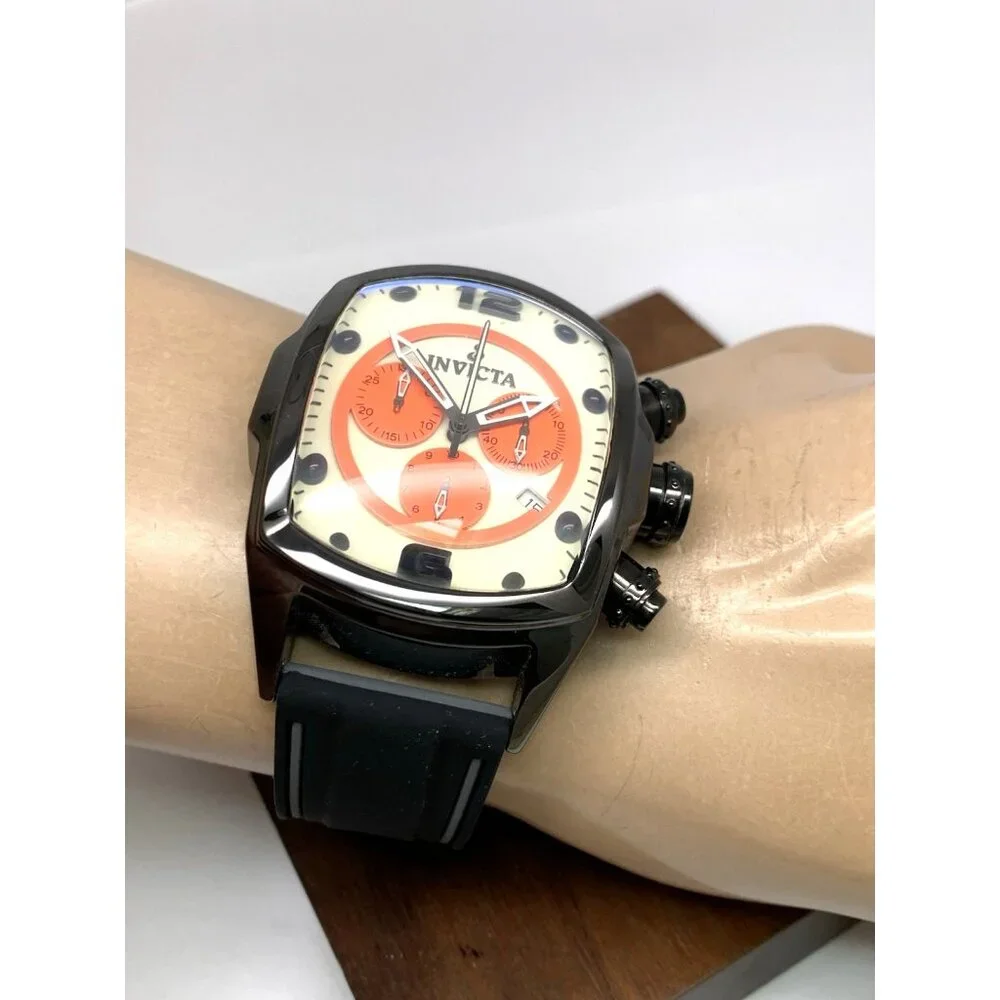 Invicta Men's Watch 10288 Lupah Quartz Ceramic Case Black Rubber Strap 47mm